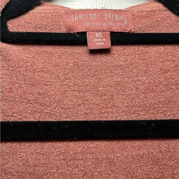 Barefoot Dreams CozyChic Ultra Lite Hooded Seashore Cardigan- Clay/ Size X-Small - Picture 6 of 8